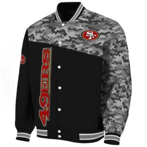 san francisco 49ers camo patchwork black jacket best selling jacketwow