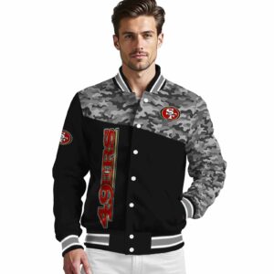 san francisco 49ers camo patchwork black jacket high quality jacketwow