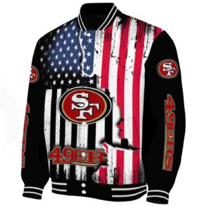 san francisco 49ers patriotic theme black jacket best selling jacketwow