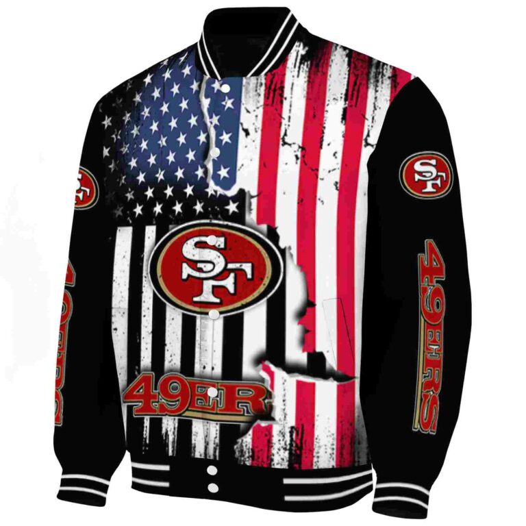 san francisco 49ers patriotic theme black jacket best selling jacketwow