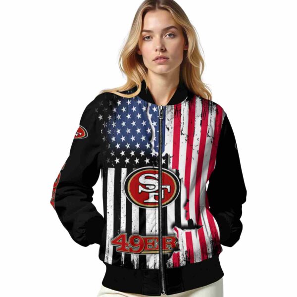 san francisco 49ers patriotic theme black jacket latest model jacketwow