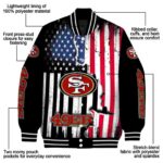 san francisco 49ers patriotic theme black jacket best selling jacketwow