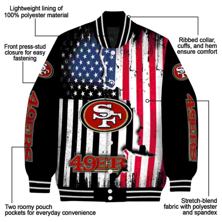 san francisco 49ers patriotic theme black jacket new arrival jacketwow
