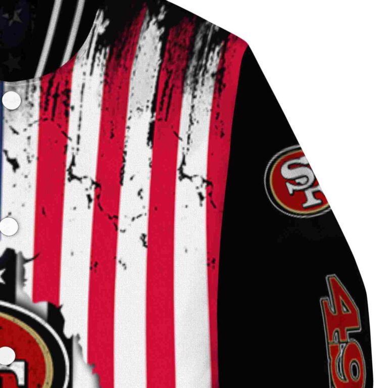 san francisco 49ers patriotic theme black jacket premium grade jacketwow
