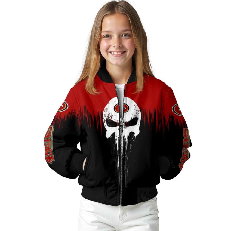 san francisco 49ers punisher skull red black white jacket top rated jacketwow