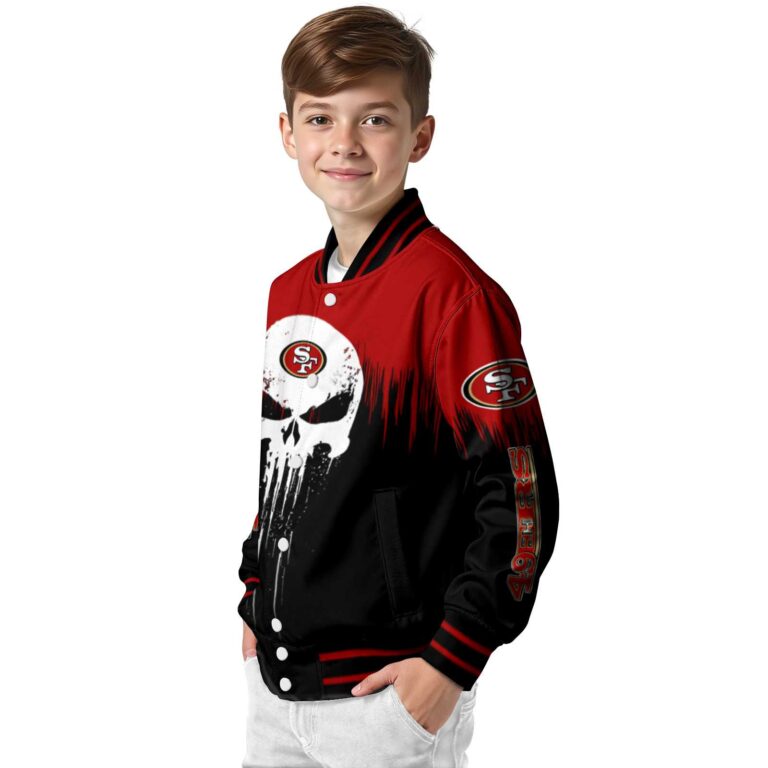 san francisco 49ers punisher skull red black white jacket trendy jacketwow