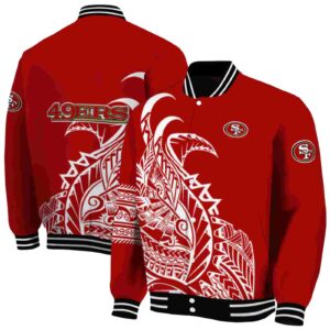 san francisco 49ers tribal art red white black jacket fashion forward jacketwow