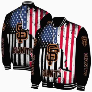 san francisco giants patriotic theme black jacket fashion forward jacketwow