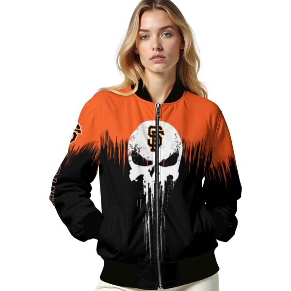 san francisco giants punisher skull orange black white jacket latest model jacketwow