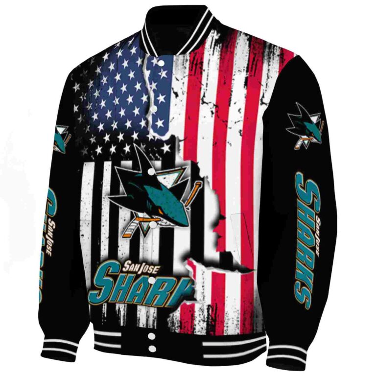 san jose sharks patriotic theme black jacket best selling jacketwow