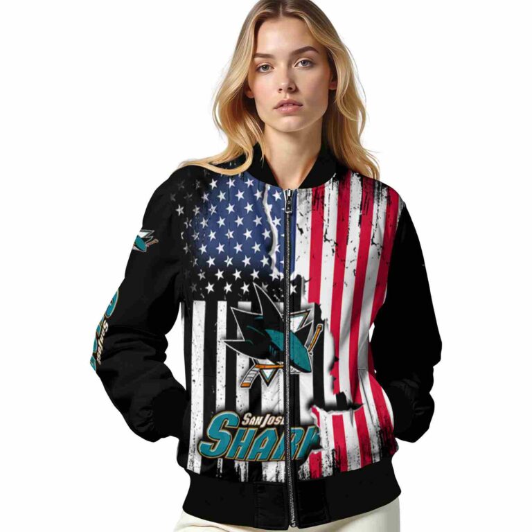 san jose sharks patriotic theme black jacket latest model jacketwow