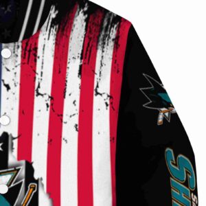 san jose sharks patriotic theme black jacket premium grade jacketwow