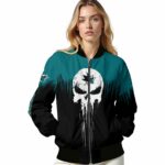 san jose sharks punisher skull teal black white jacket best selling jacketwow