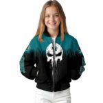 san jose sharks punisher skull teal black white jacket best selling jacketwow