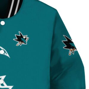 san jose sharks tribal art teal white black jacket premium grade jacketwow