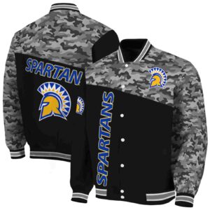 san jose state spartans camo patchwork black jacket fashion forward jacketwow