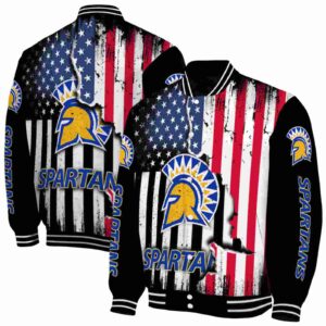 san jose state spartans patriotic theme black jacket fashion forward jacketwow