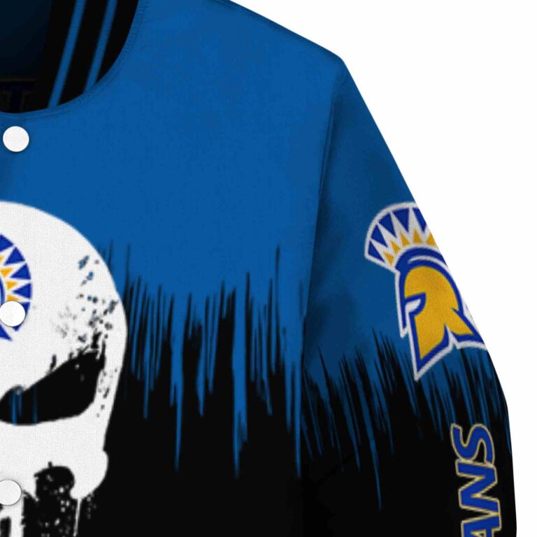 san jose state spartans punisher skull blue black white jacket premium grade jacketwow