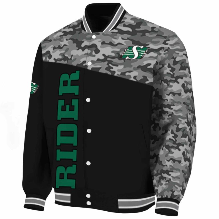 saskatchewan roughriders camo patchwork black jacket best selling jacketwow
