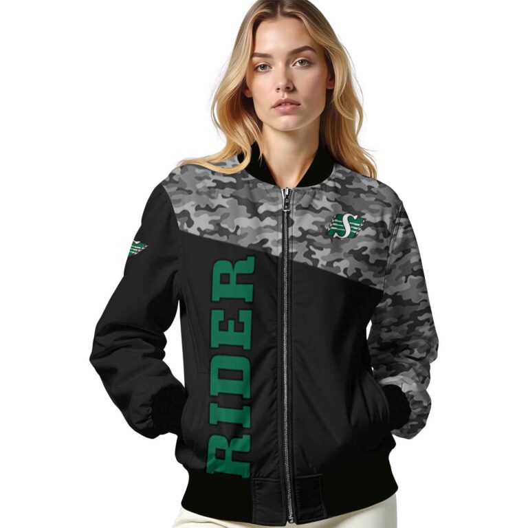 saskatchewan roughriders camo patchwork black jacket latest model jacketwow