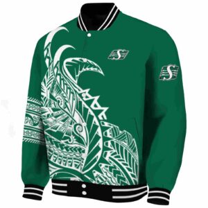saskatchewan roughriders tribal art green white black jacket best selling jacketwow