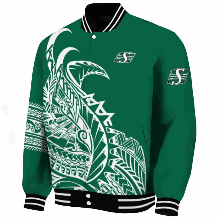 saskatchewan roughriders tribal art green white black jacket best selling jacketwow