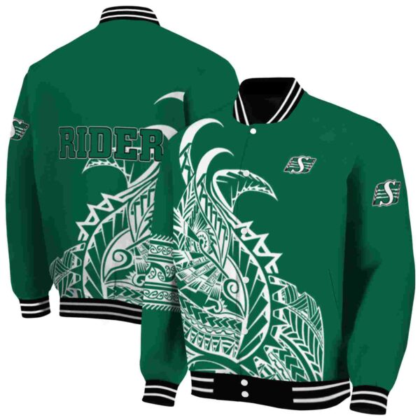 saskatchewan roughriders tribal art green white black jacket fashion forward jacketwow