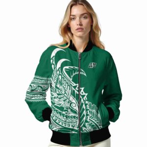 saskatchewan roughriders tribal art green white black jacket latest model jacketwow