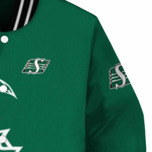 saskatchewan roughriders tribal art green white black jacket premium grade jacketwow