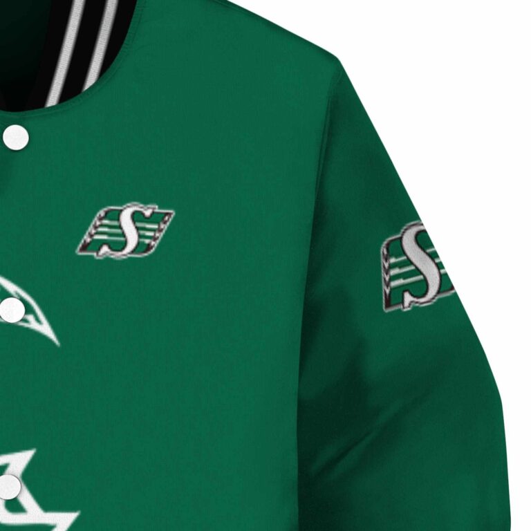 saskatchewan roughriders tribal art green white black jacket premium grade jacketwow