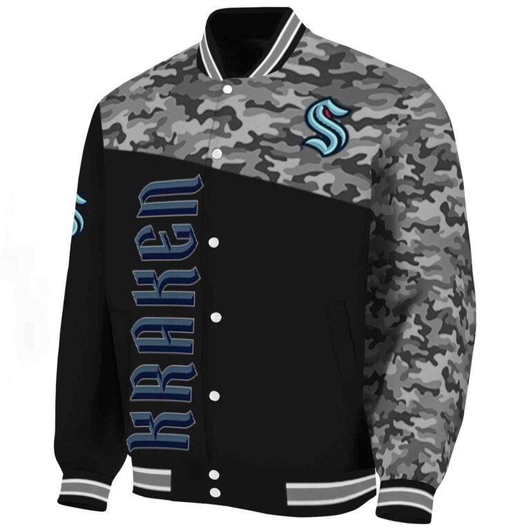 seattle kraken camo patchwork black jacket best selling jacketwow