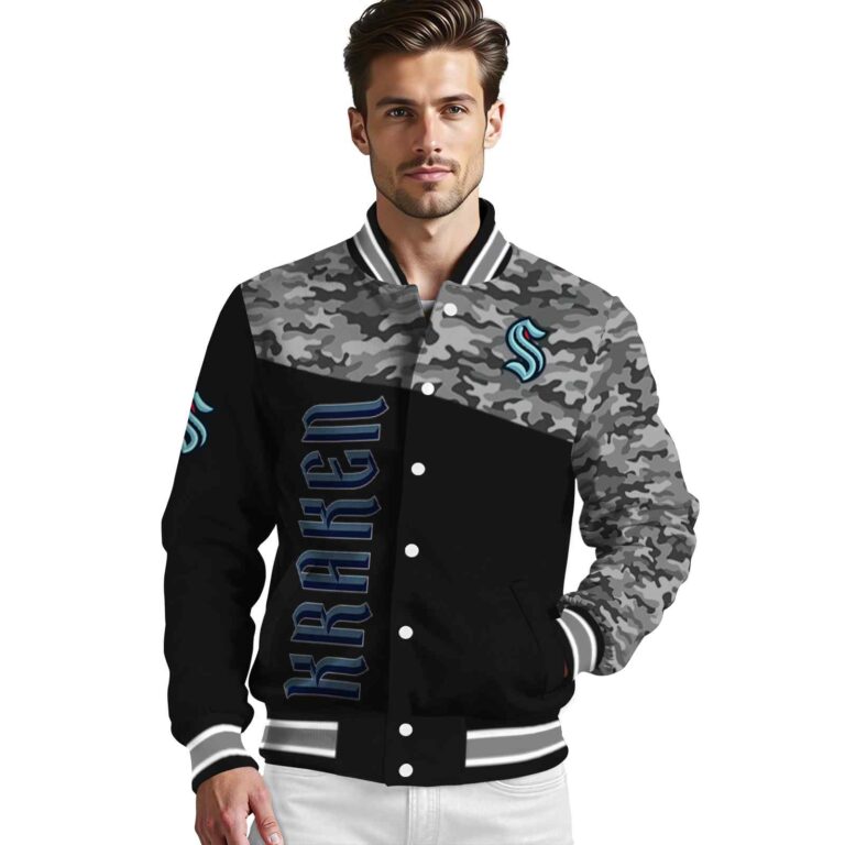 seattle kraken camo patchwork black jacket high quality jacketwow