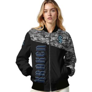 seattle kraken camo patchwork black jacket latest model jacketwow