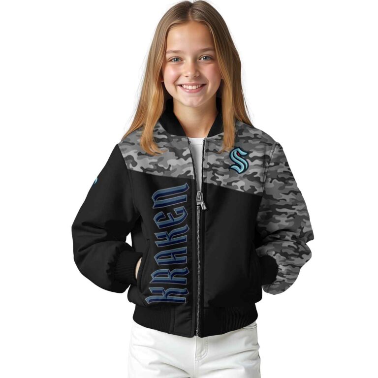 seattle kraken camo patchwork black jacket top rated jacketwow