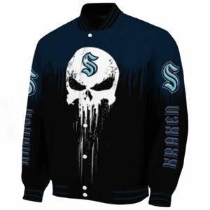seattle kraken punisher skull blue black white jacket best selling jacketwow