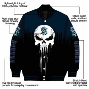 seattle kraken punisher skull blue black white jacket new arrival jacketwow