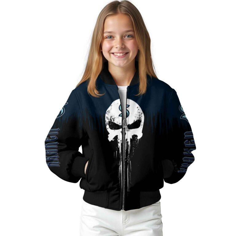 seattle kraken punisher skull blue black white jacket top rated jacketwow