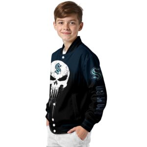 seattle kraken punisher skull blue black white jacket trendy jacketwow