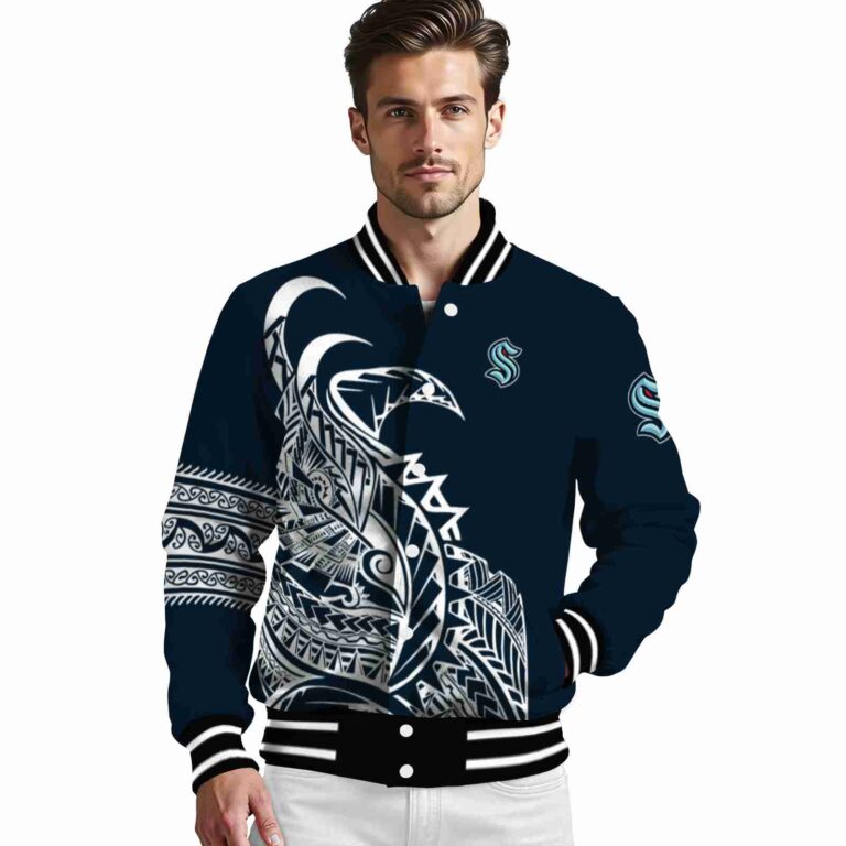 seattle kraken tribal art blue white black jacket high quality jacketwow