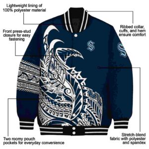 seattle kraken tribal art blue white black jacket new arrival jacketwow