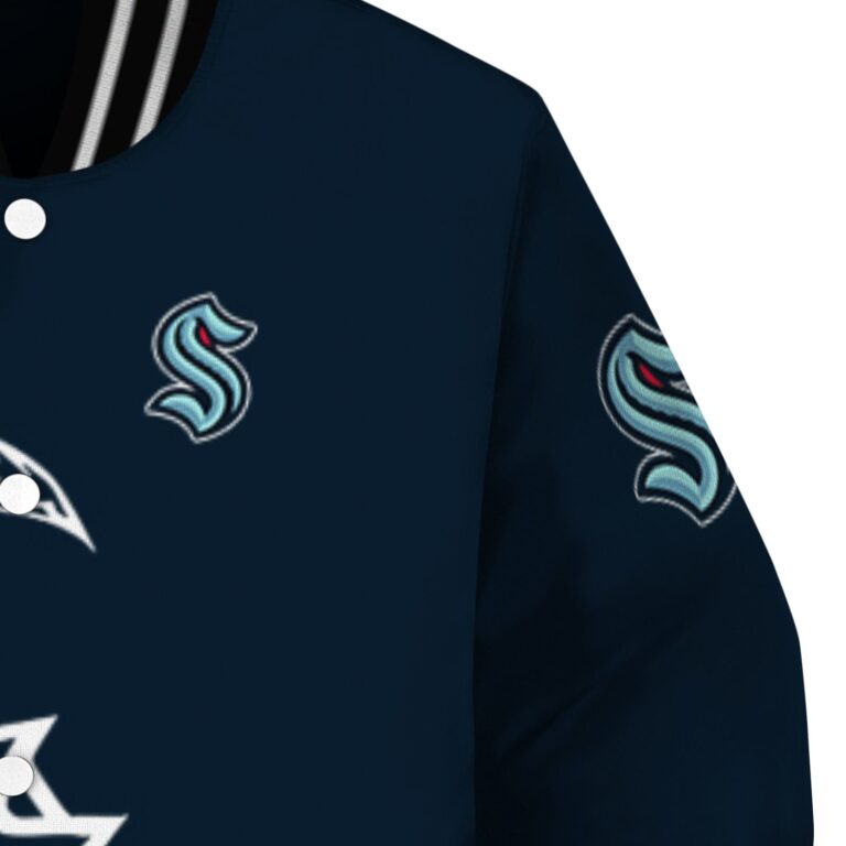 seattle kraken tribal art blue white black jacket premium grade jacketwow