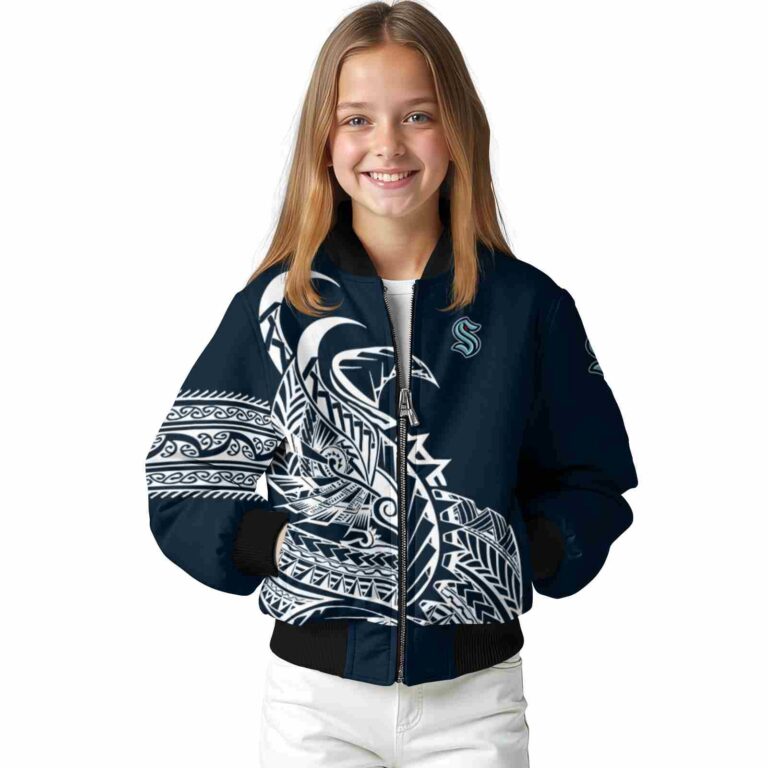 seattle kraken tribal art blue white black jacket top rated jacketwow