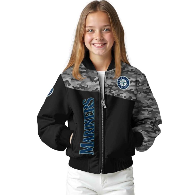 seattle mariners camo patchwork black jacket top rated jacketwow