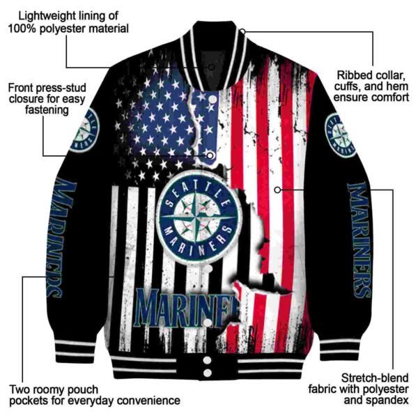 seattle mariners patriotic theme black jacket new arrival jacketwow