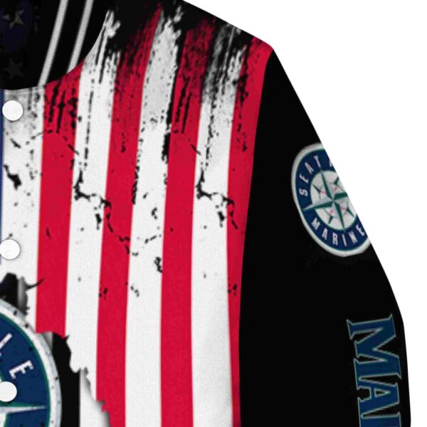 seattle mariners patriotic theme black jacket premium grade jacketwow