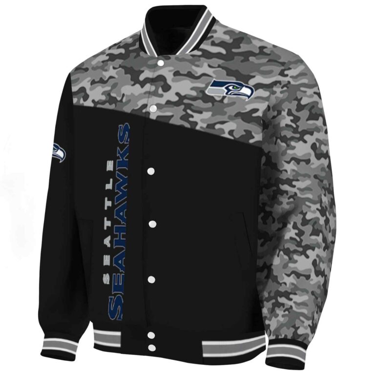seattle seahawks camo patchwork black jacket best selling jacketwow