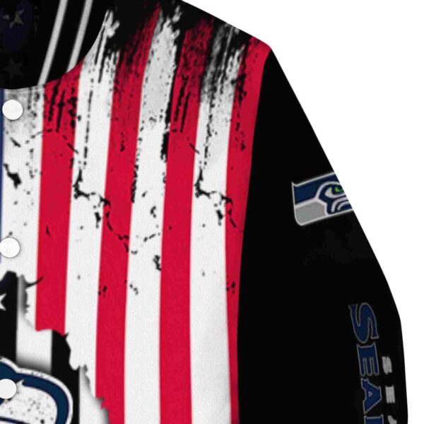 seattle seahawks patriotic theme black jacket premium grade jacketwow