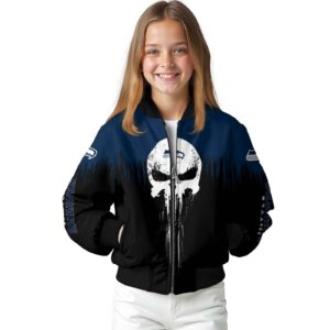 seattle seahawks punisher skull blue black white jacket top rated jacketwow