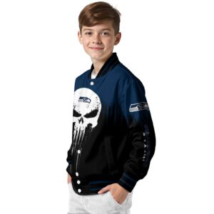 seattle seahawks punisher skull blue black white jacket trendy jacketwow