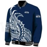 seattle seahawks tribal art blue white black jacket best selling jacketwow